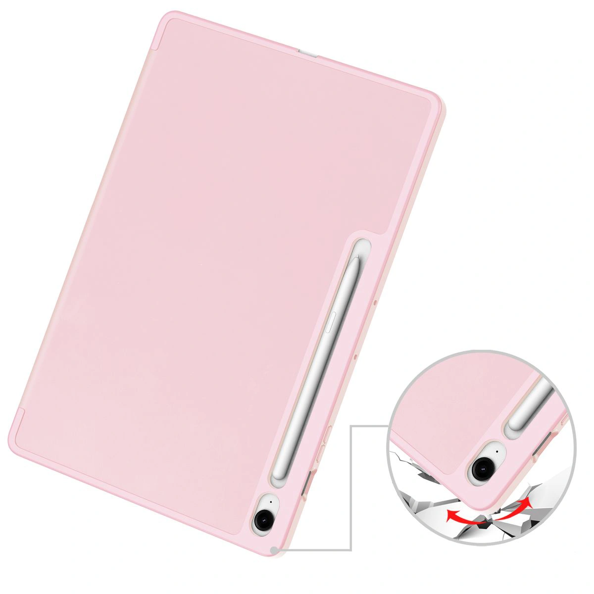 Showcasing the durable edges of the case for Samsung Galaxy Tab S10 FE Plus