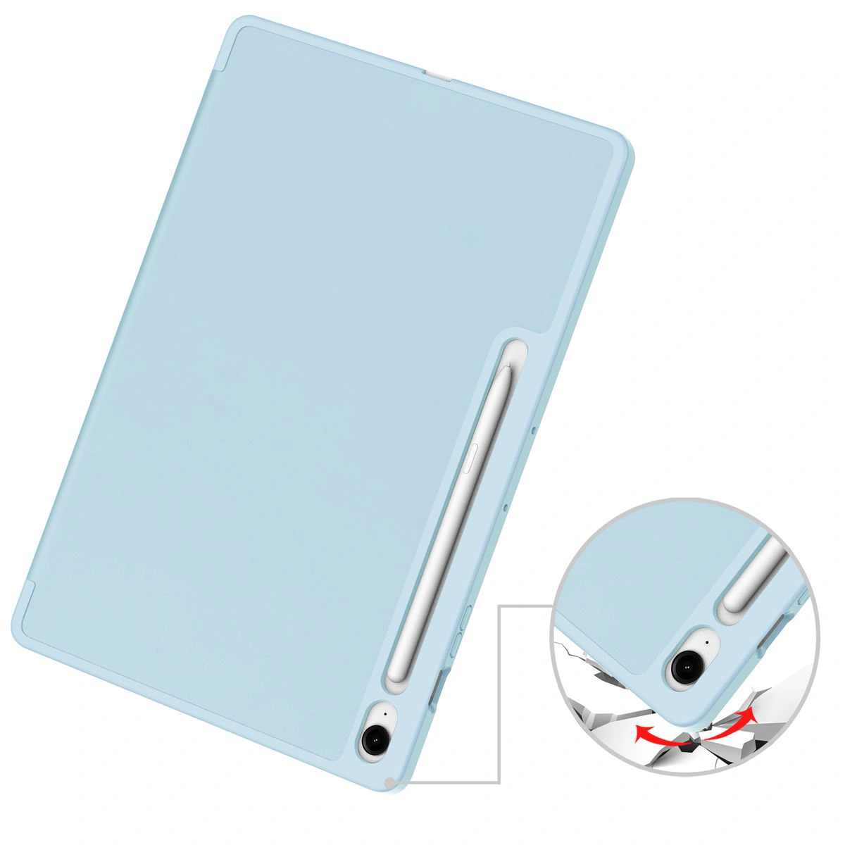 Showcasing the durable edges of the case for Samsung Galaxy Tab S10 FE Plus