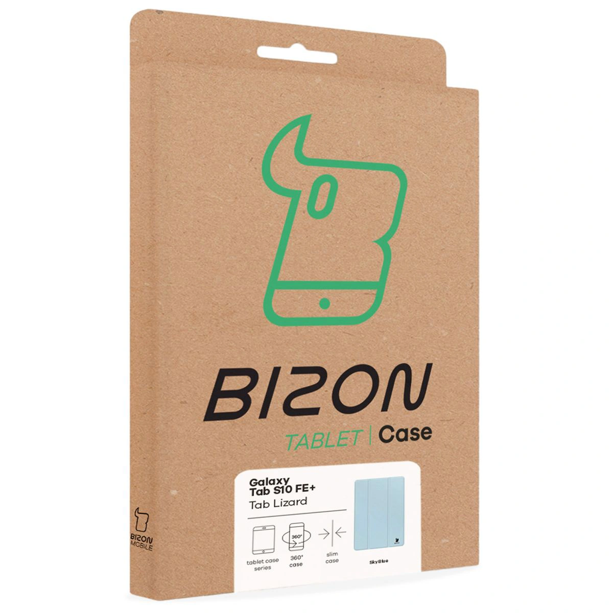 Front of the Bison Case box with a dedicated label for Samsung Galaxy Tab S10 FE Plus