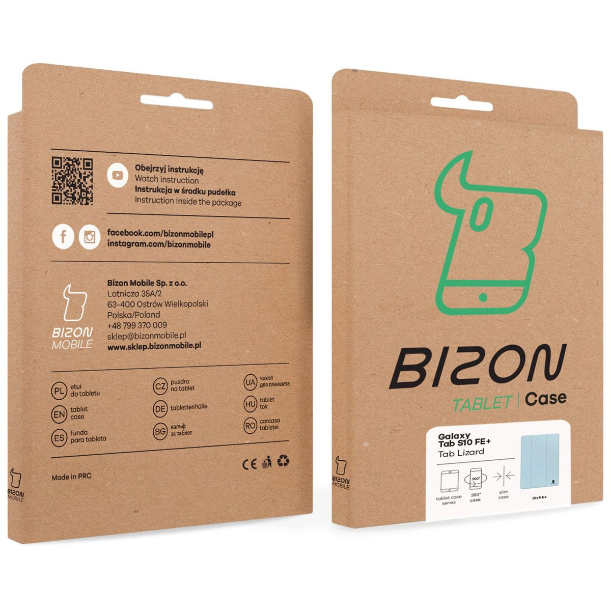 Kraft box Bison Case with a dedicated label for Samsung Galaxy Tab S10 FE Plus