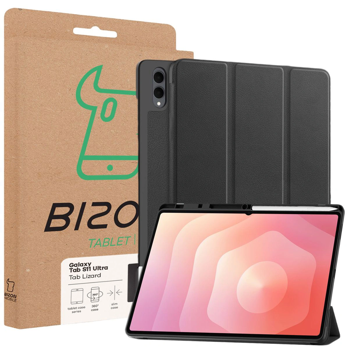 Front of the Bison Case box with a dedicated label for Samsung Galaxy Tab S11 Ultra