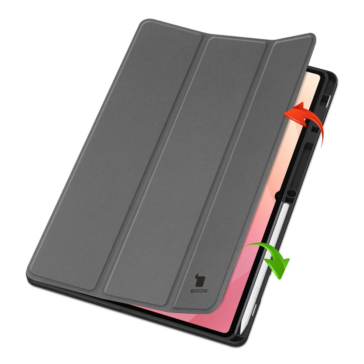 Two cases standing on stands, demonstrating the function of turning into a stand for Samsung Galaxy Tab S11 Ultra