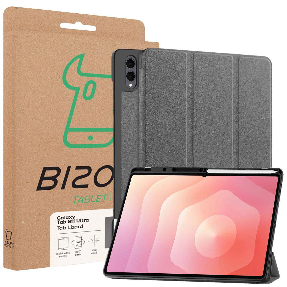 Front of the Bison Case box with a dedicated label for Samsung Galaxy Tab S11 Ultra