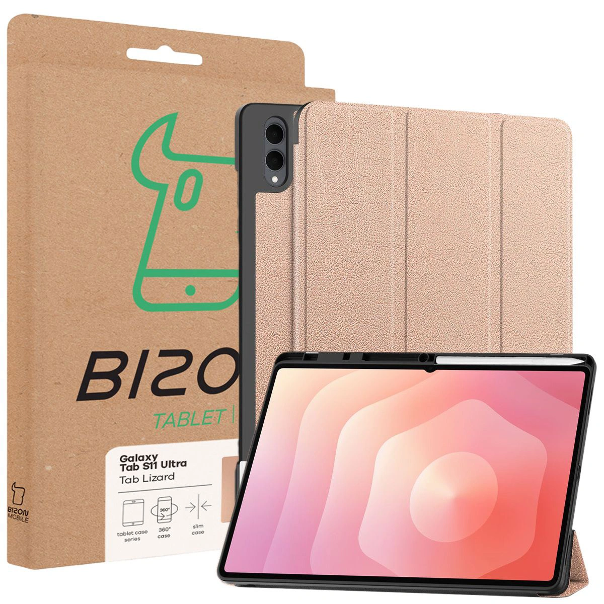 Front of the Bizon Case box with a dedicated label for Samsung Galaxy Tab S11 Ultra