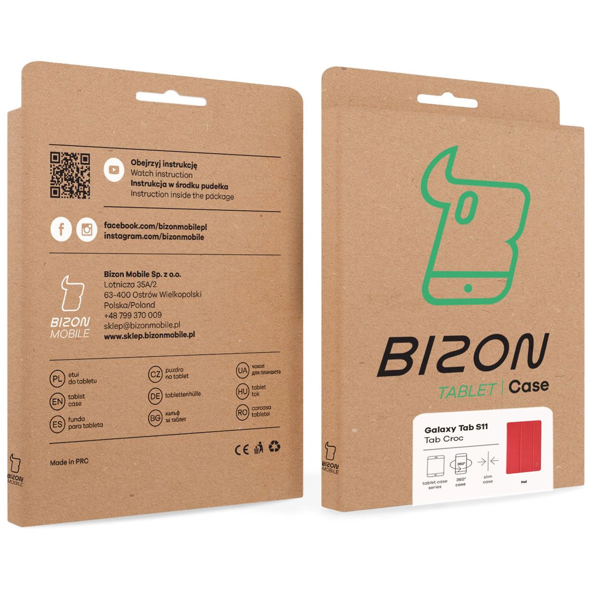 Kraft box Bizon Case with a dedicated label for Samsung Galaxy Tab S11