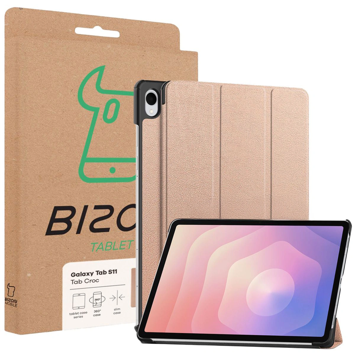 Front of the Bizon Case box with a dedicated label for Samsung Galaxy Tab S11