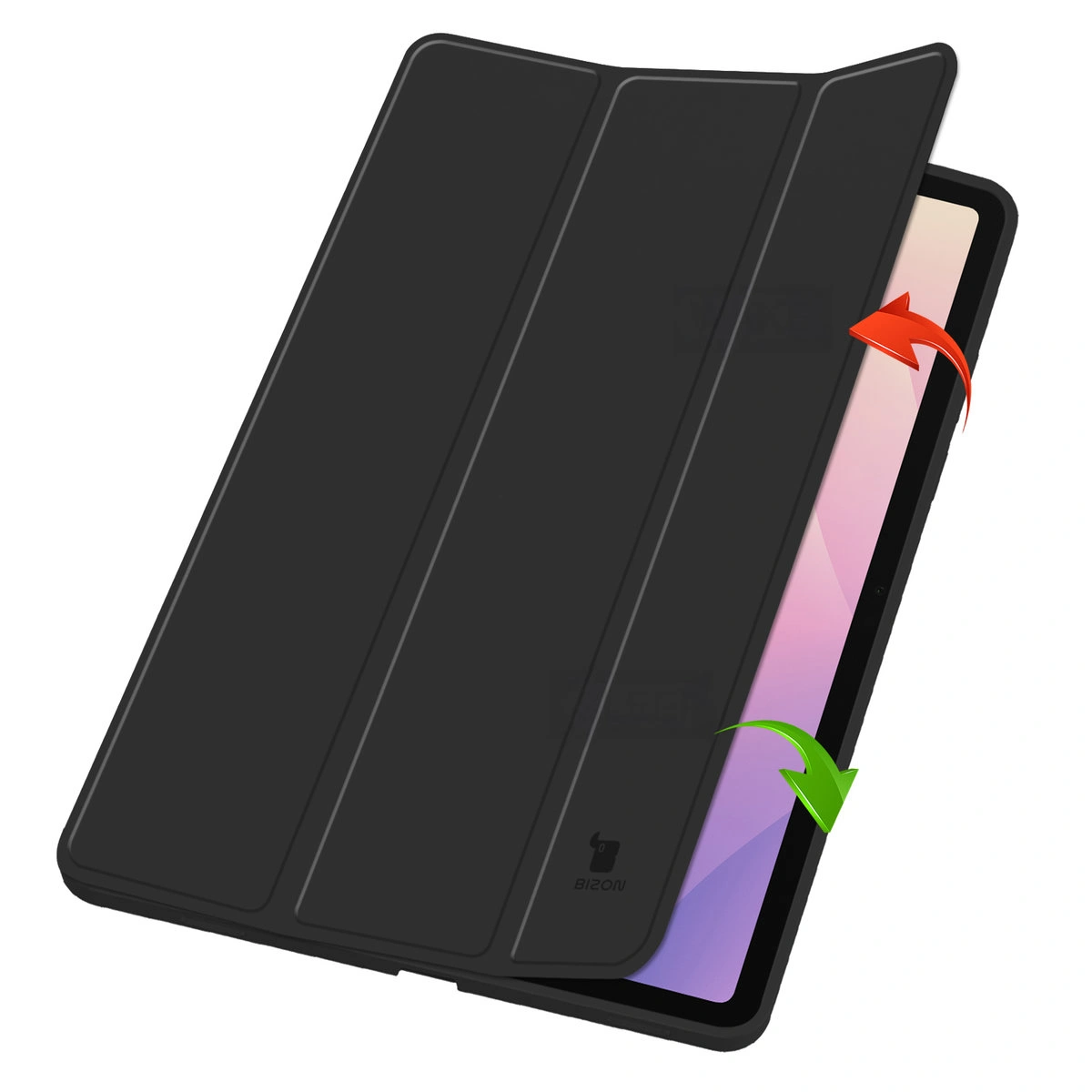 Two cases standing on platforms, showing the function of changing into a stand for Samsung Galaxy Tab S11