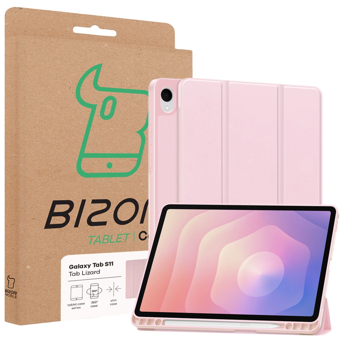 Front of the Bison Case box with a dedicated label for Samsung Galaxy Tab S11
