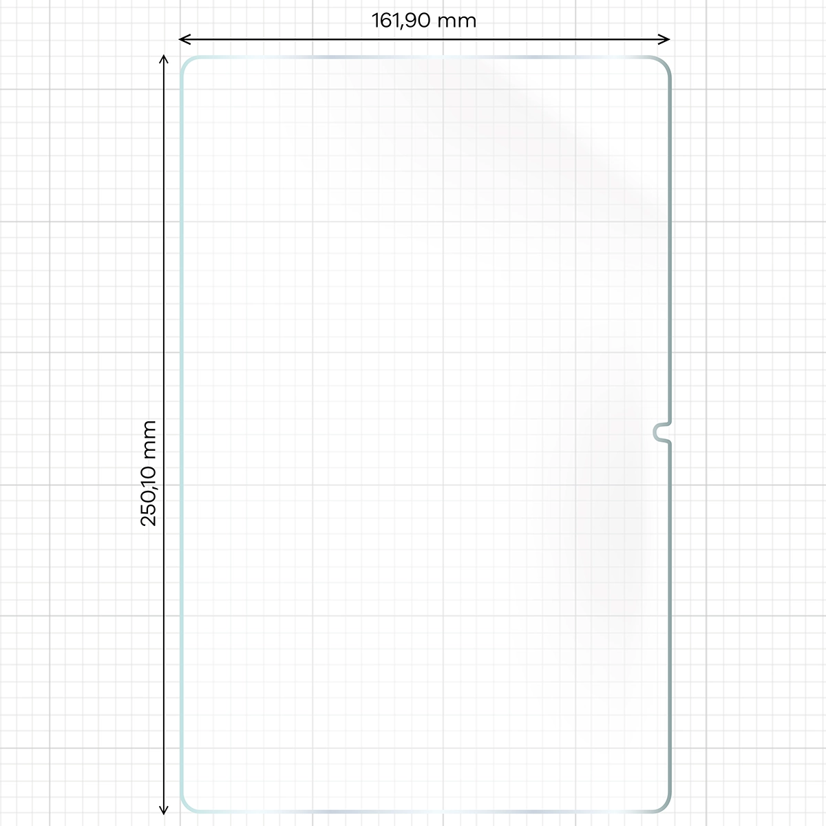 Wymiary folii hydrożelowej na ekran Bizon Film Tab Papirus Duo do Samsung Galaxy Tab S11