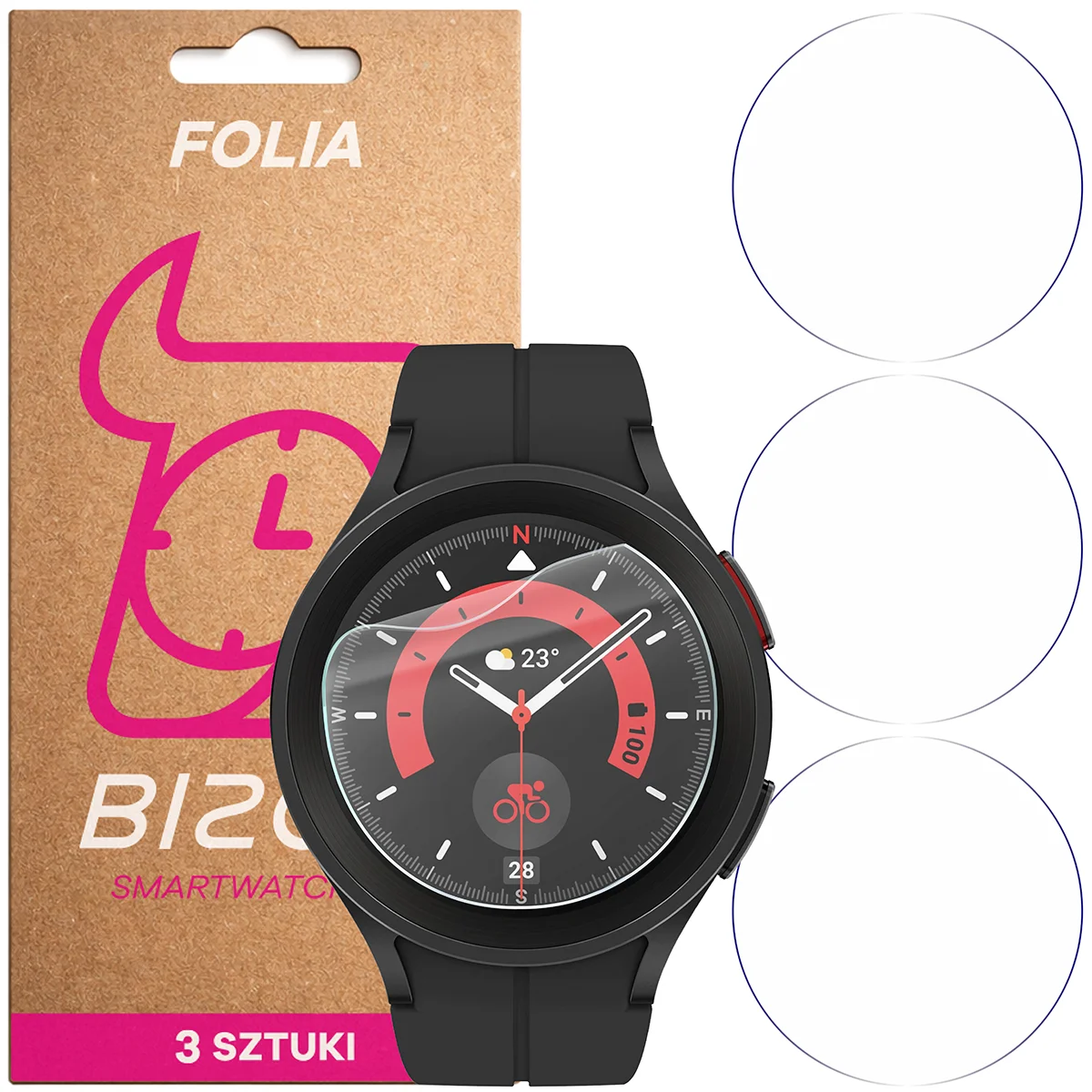 Folia hydrożelowa Bizon Watch Film HydroFlex dla Samsung Galaxy Watch 3 / 5 Pro 45mm