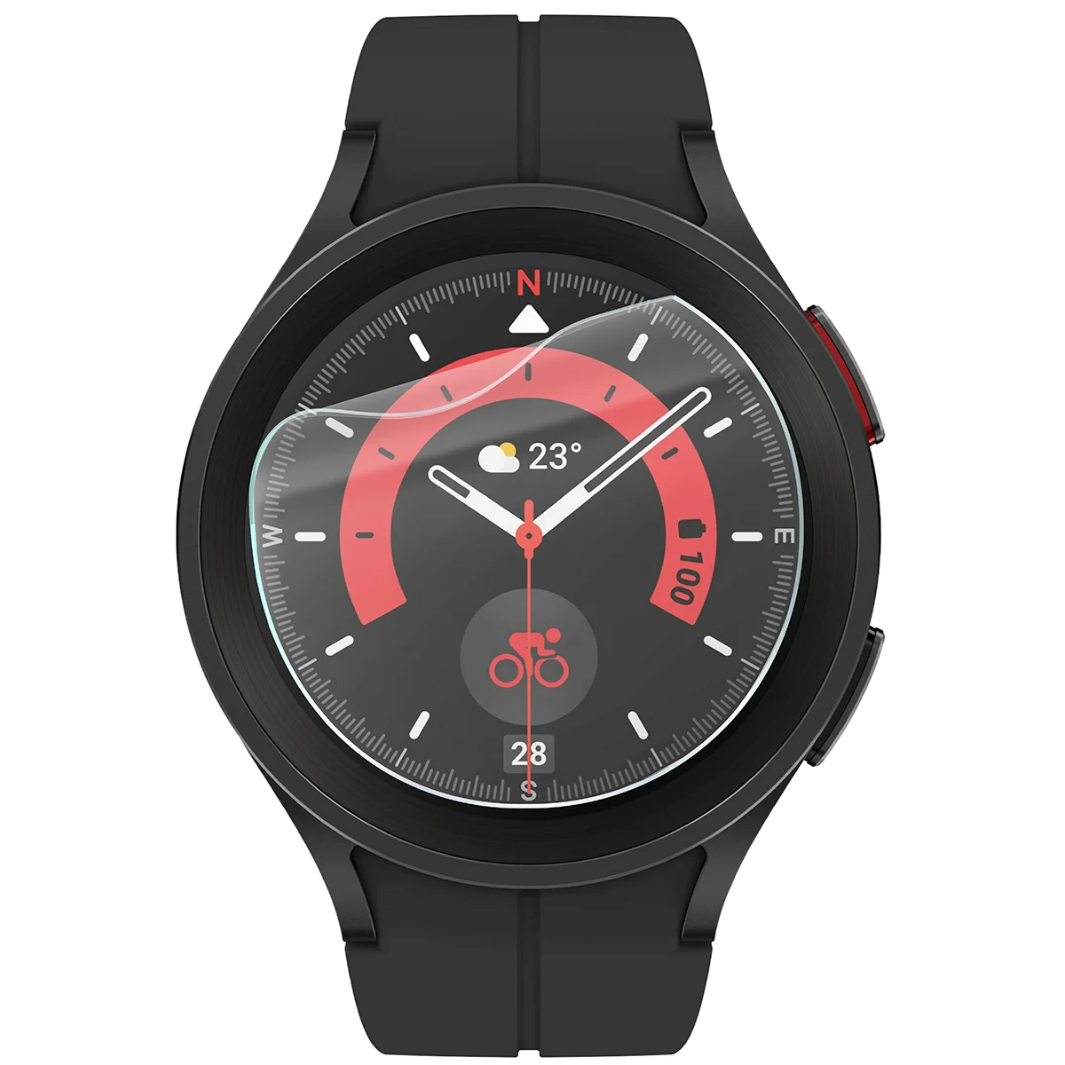 Folia hydrożelowa Bizon Watch Film HydroFlex do Samsung Galaxy Watch 3 / 5 Pro 45mm na zegarku