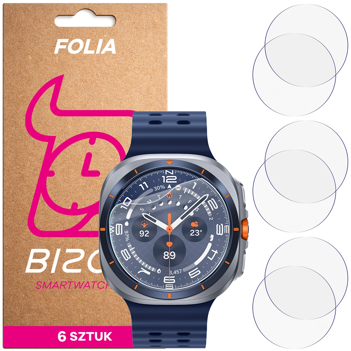 Bison Watch Film HydroFlex hydrogel film for Samsung Galaxy Watch Ultra 1 / Ultra 2 / 6 Classic 47 mm