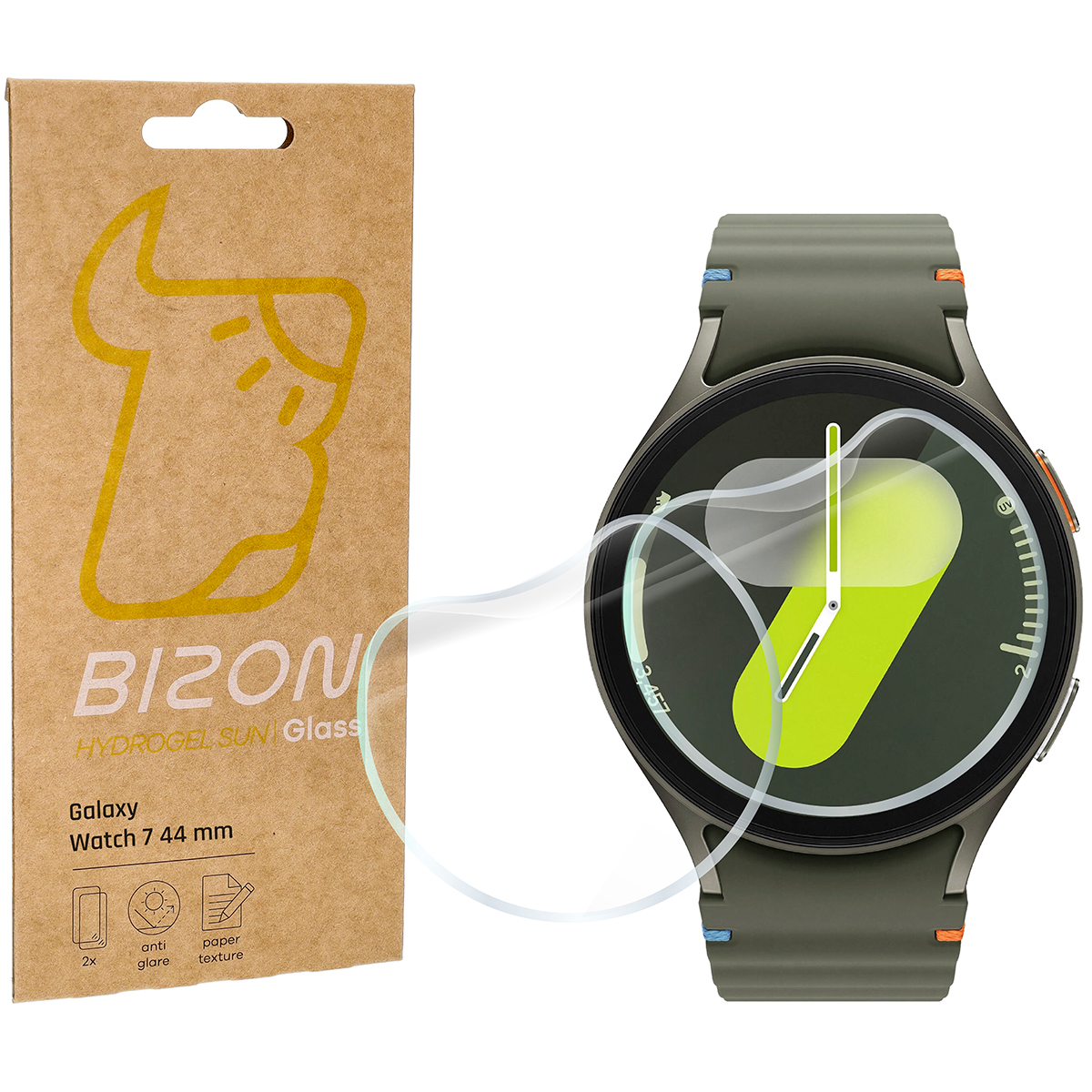 Folia matowa na ekran Bizon Glass Watch Hydrogel Sun do Galaxy Watch 7 44 mm, 2 sztuki