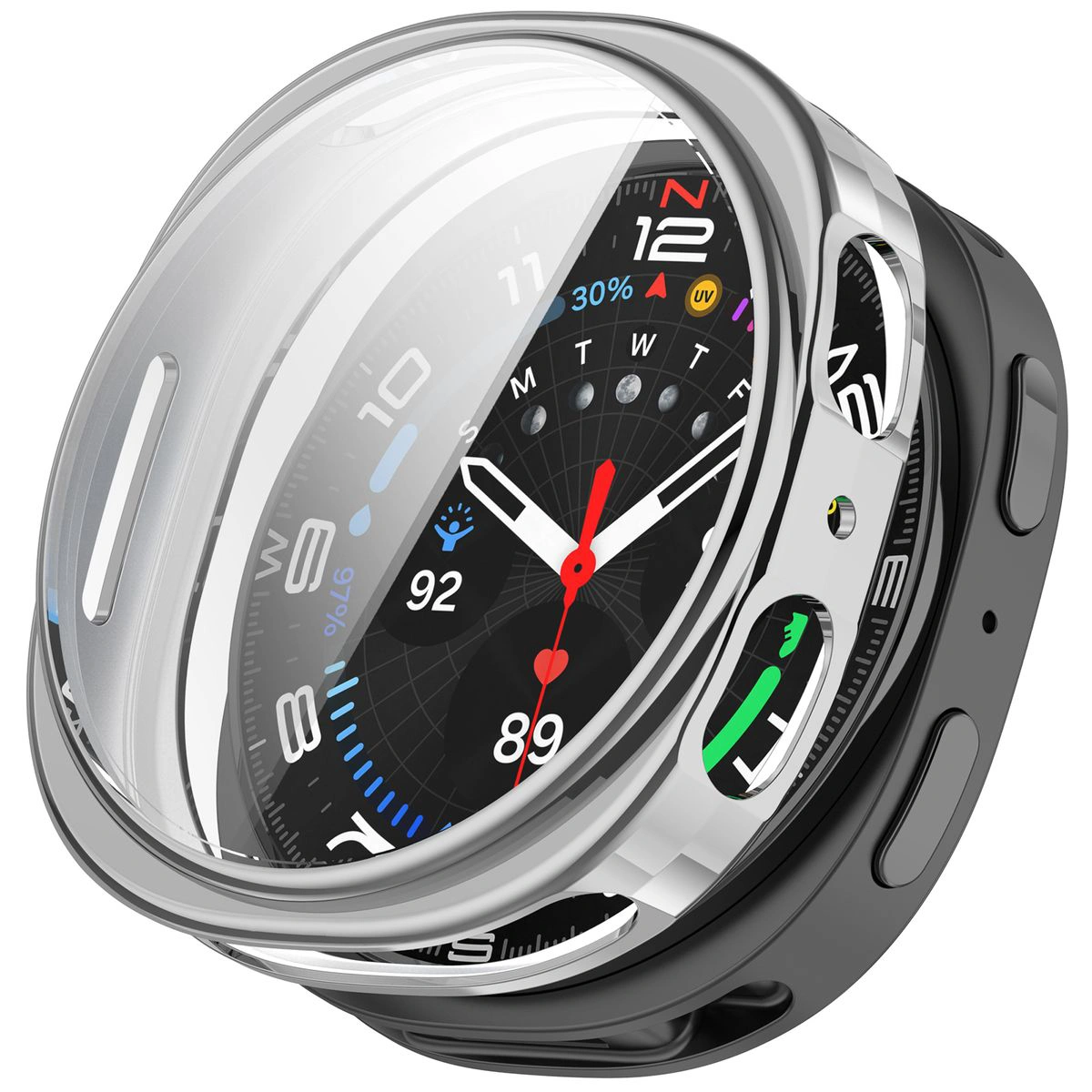 Front and back of Bizon Case Watch Felipe for Galaxy Watch 8 40 mm