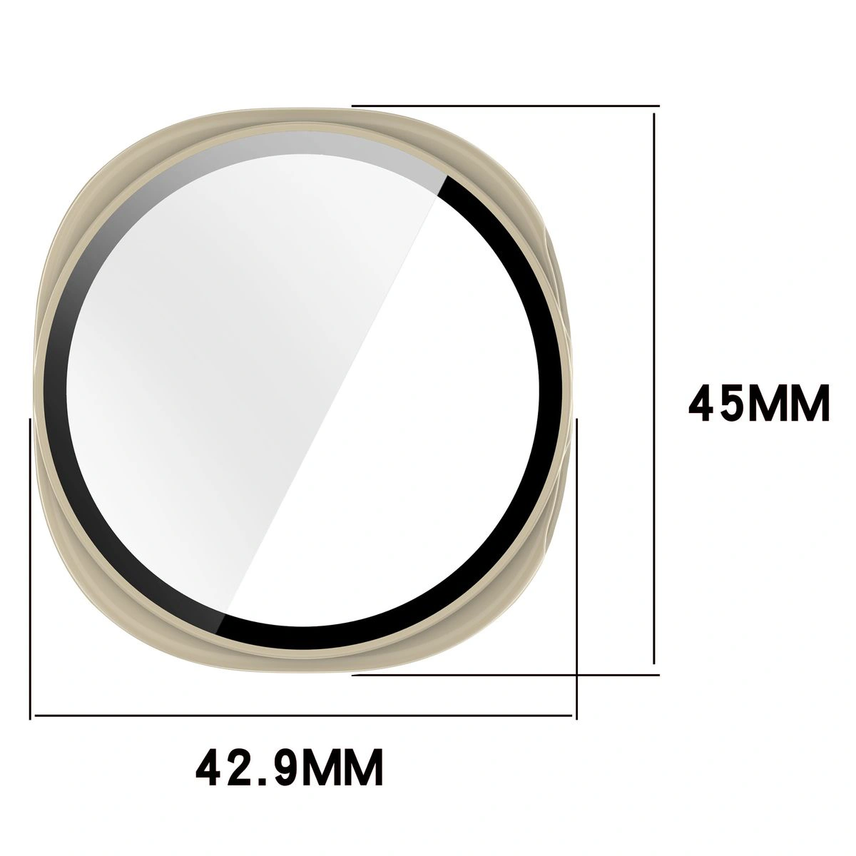 Rozměry pouzdra Bizon Case+Glass Watch pro Galaxy Watch 8 40 mm