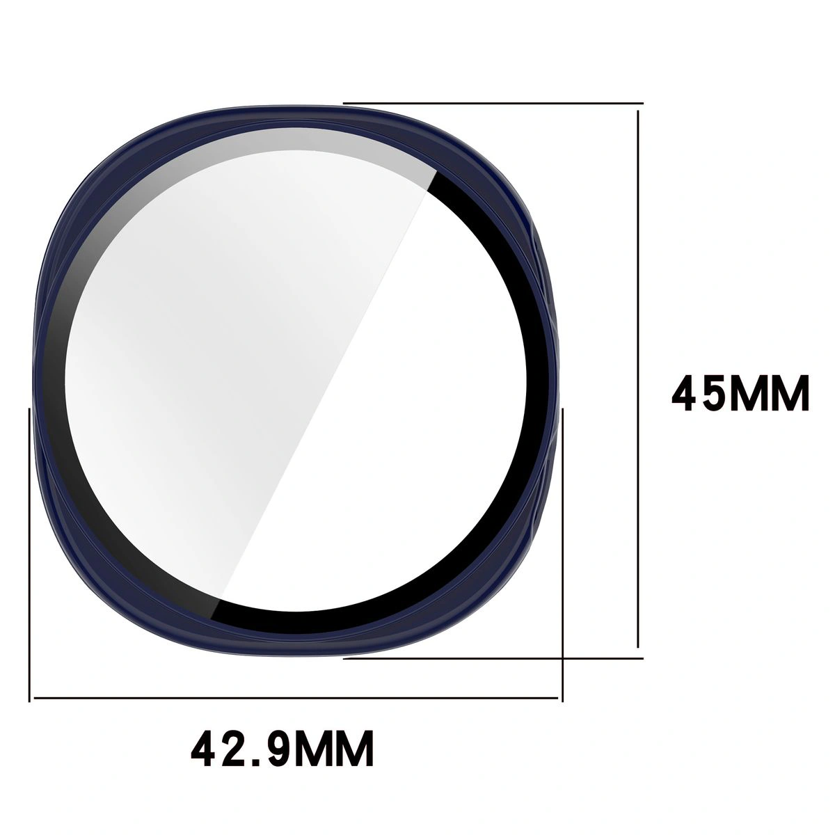 Rozměry pouzdra Bizon Case+Glass Watch pro Galaxy Watch 8 40 mm