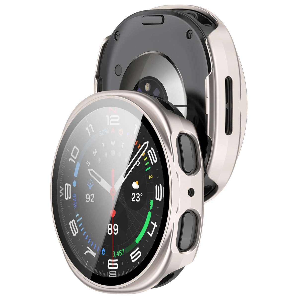 Θήκη με ενσωματωμένο γυαλί Bizon Case+Glass Watch για Galaxy Watch 8 40 mm