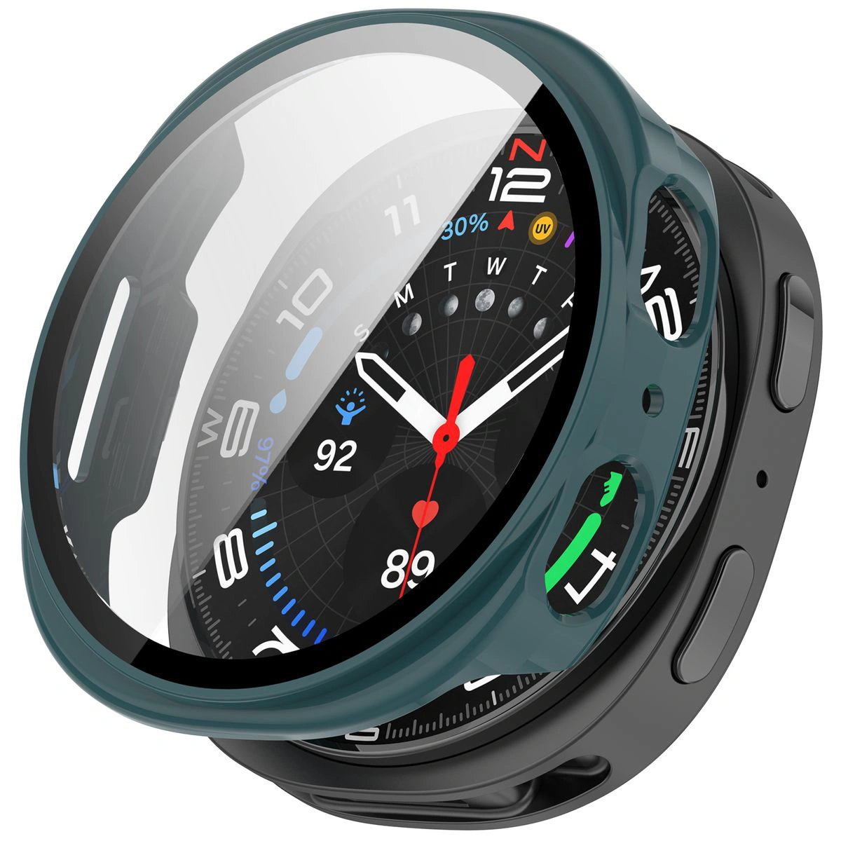 Visualization of applying the Bizon Case+Glass Watch to Galaxy Watch 8 40 mm