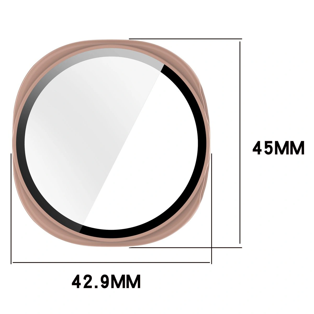 Rozměry pouzdra Bizon Case+Glass Watch pro Galaxy Watch 8 40 mm