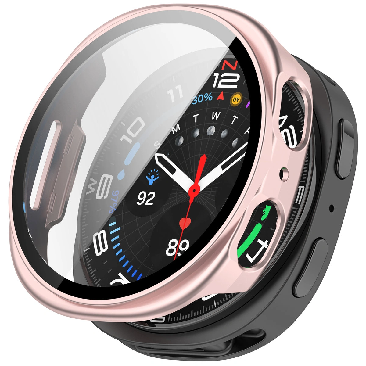 Visualization of applying the Bizon Case+Glass Watch to Galaxy Watch 8 40 mm