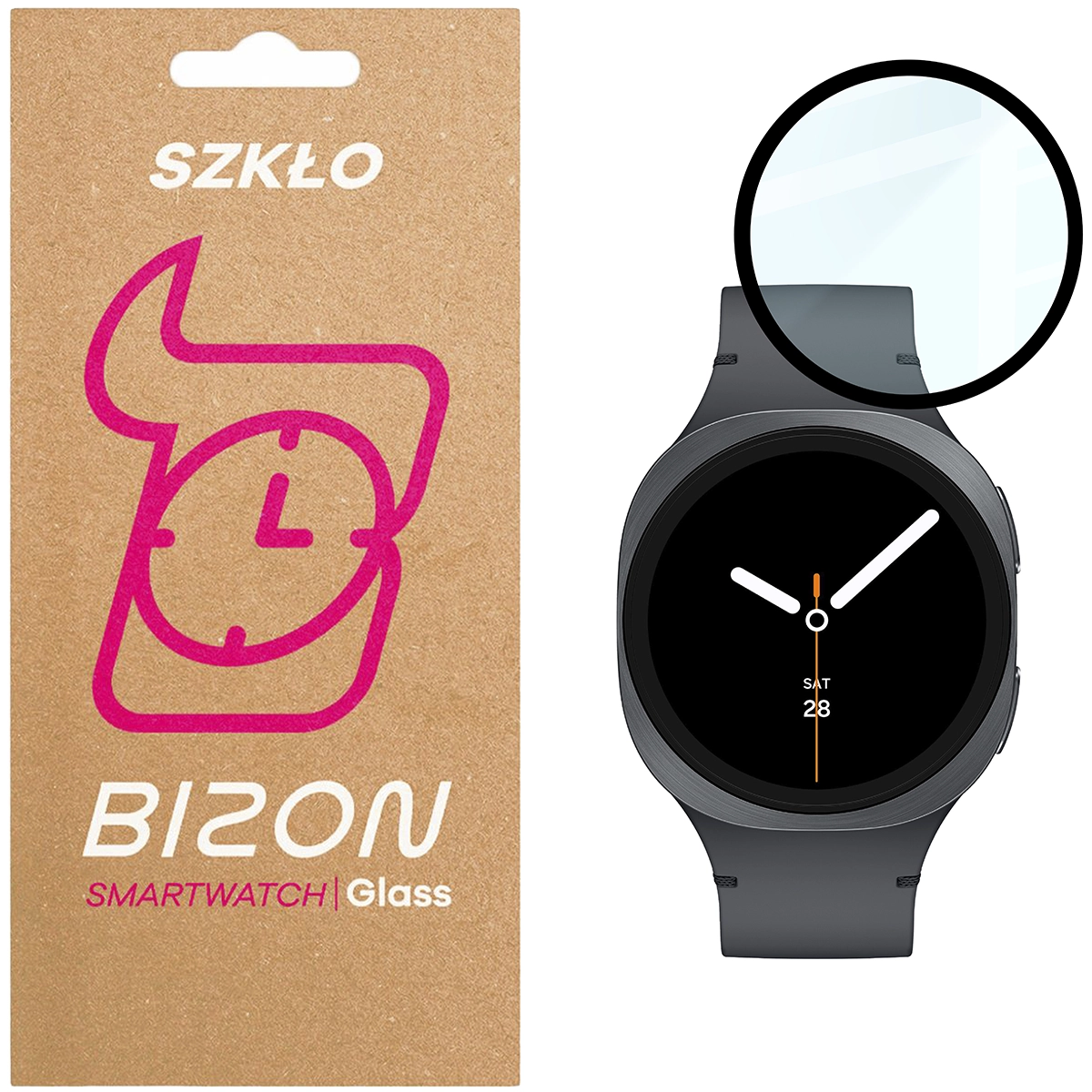Szkło hybrydowe na smartwatch Bizon Glass Watch Edge dla Samsung Galaxy Watch 8 40 mm