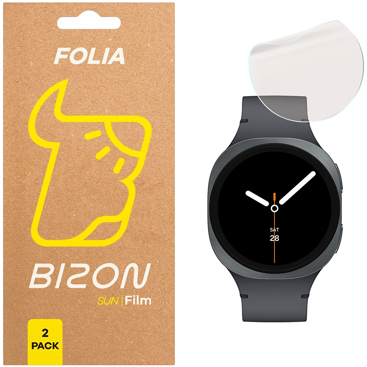 Folia matowa na ekran Bizon Glass Watch Film Sun Duo do Samsung Galaxy Watch 8 40 mm, 2 sztuki