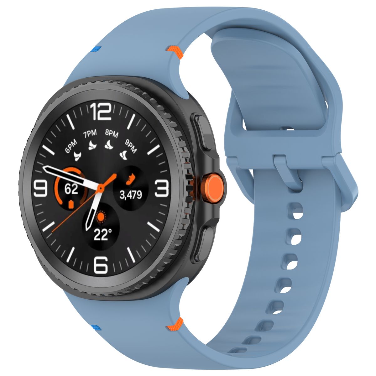 Bison Strap Watch Silicone G for Galaxy Watch 8 40 mm/44 mm/8 Classic 46 mm, blue