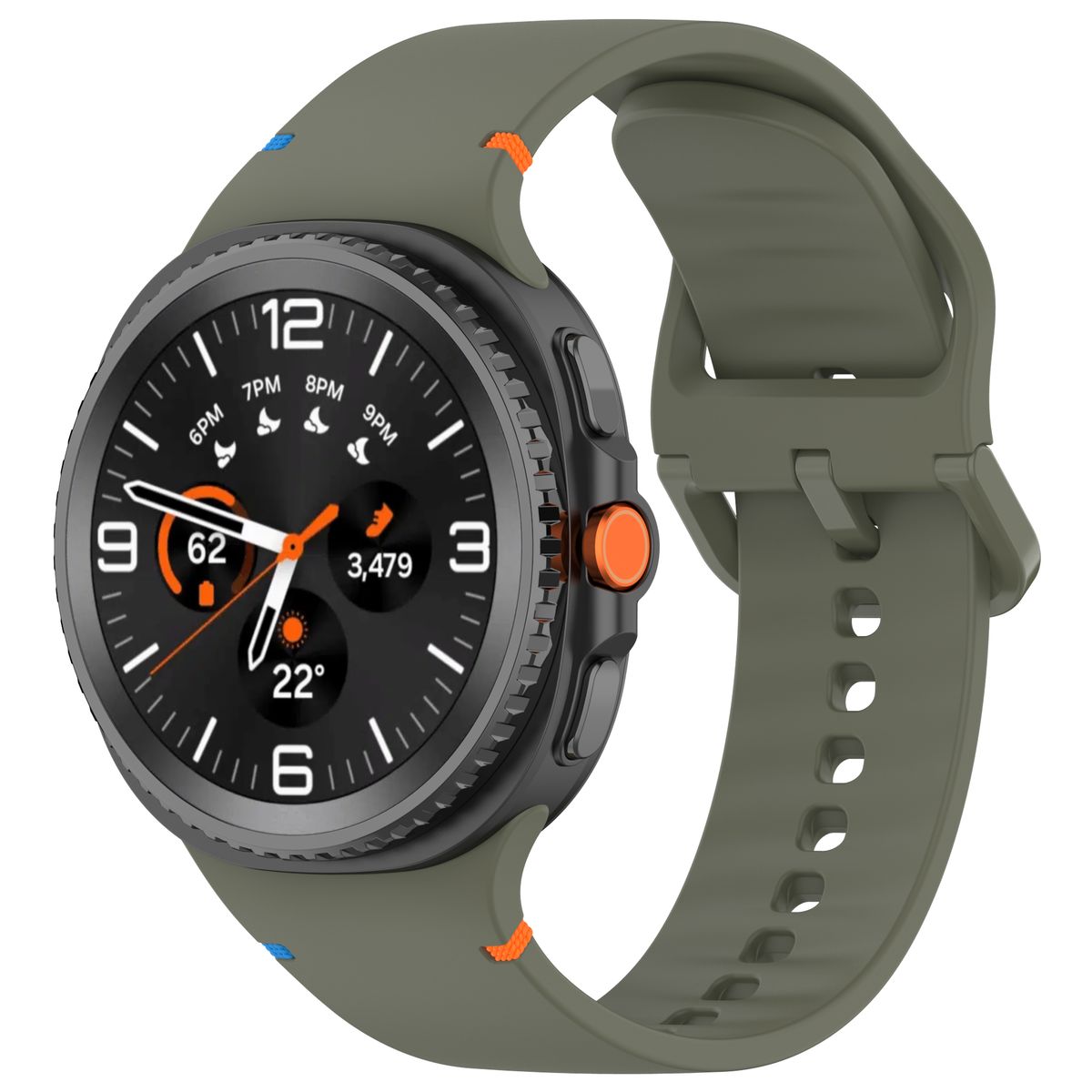 Brățară din silicon Bizon Strap Watch Silicone G pentru Galaxy Watch 8 40 mm/44 mm/8 Classic 46 mm, verde închis