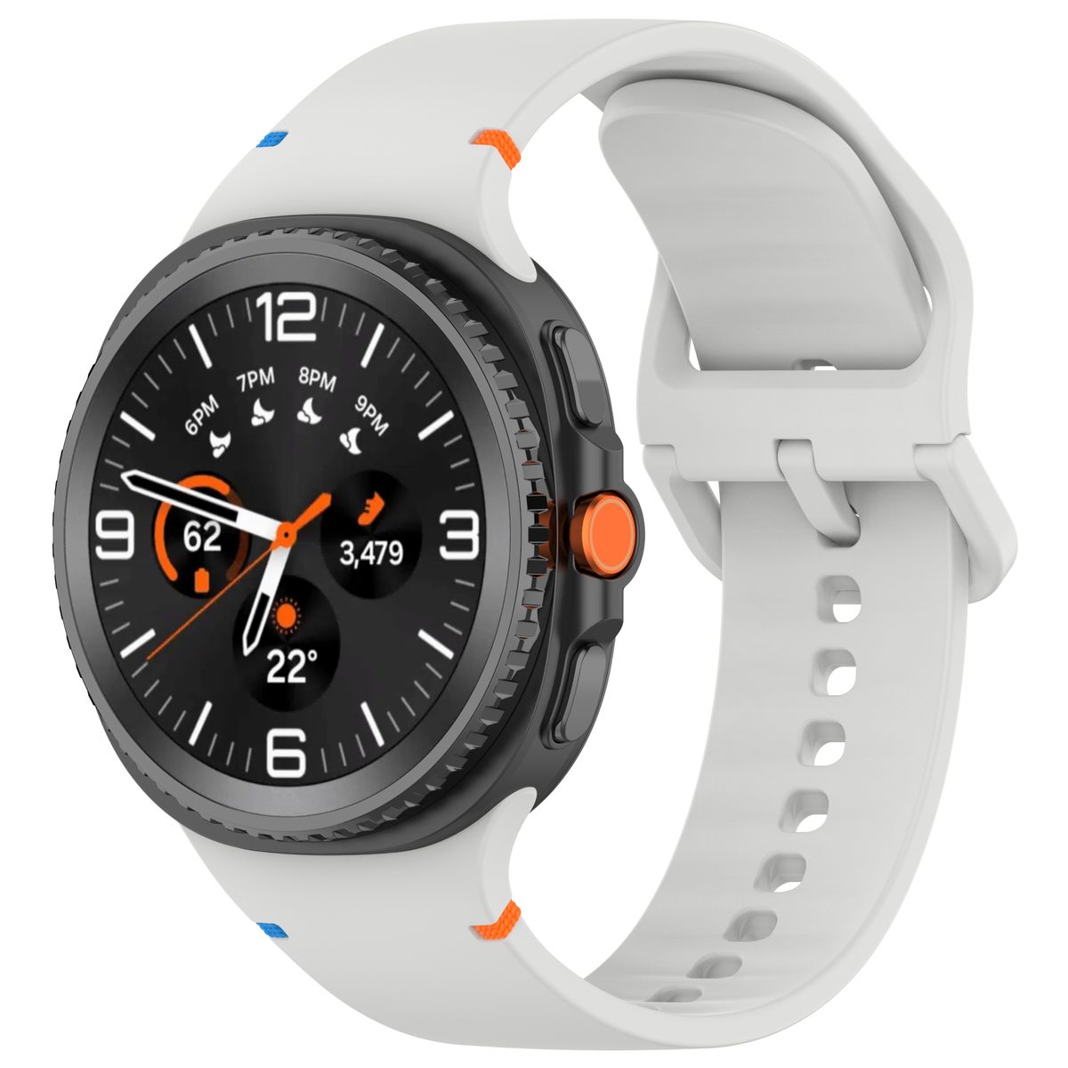 Silikonowy pasek Bizon Strap Watch Silicone G do Galaxy Watch 8 40 mm/44 mm/8 Classic 46 mm, jasnoszary