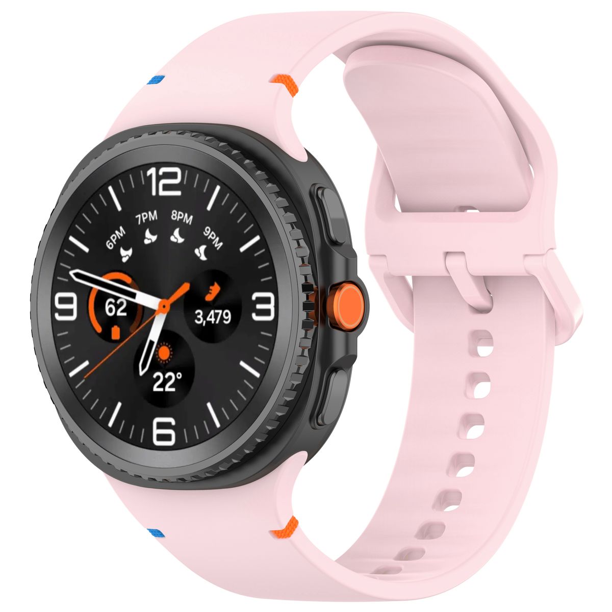 Brățară din silicon Bizon Strap Watch Silicone G pentru Galaxy Watch 8 40 mm/44 mm/8 Classic 46 mm, roz