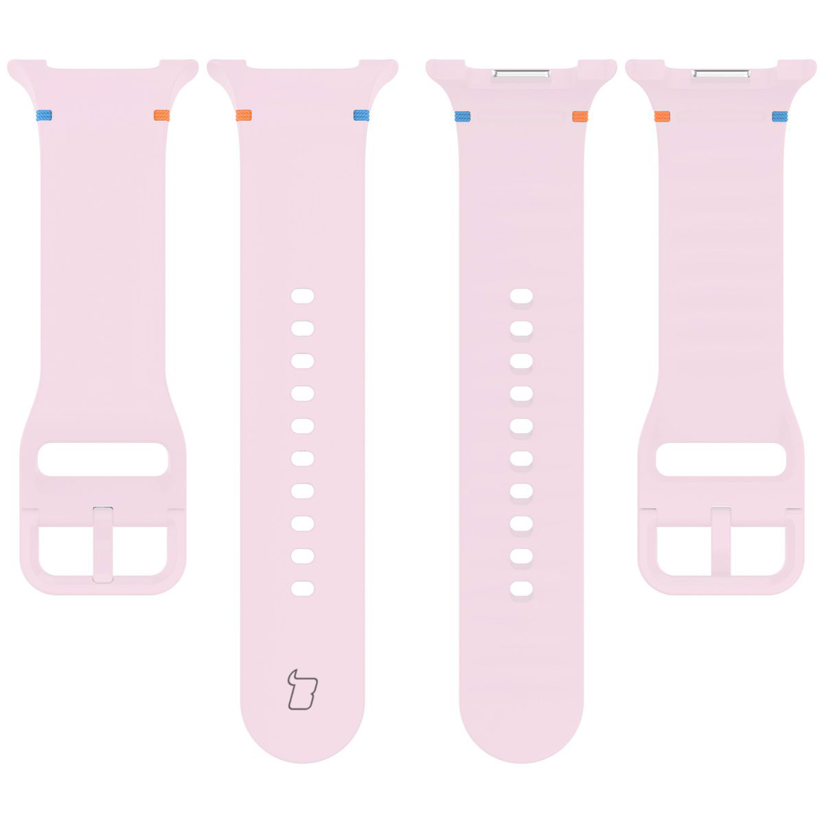 Brățară din silicon Bizon Strap Watch Silicone G prezentată din spate pentru Galaxy Watch 8 40 mm/44 mm/8 Classic 46 mm