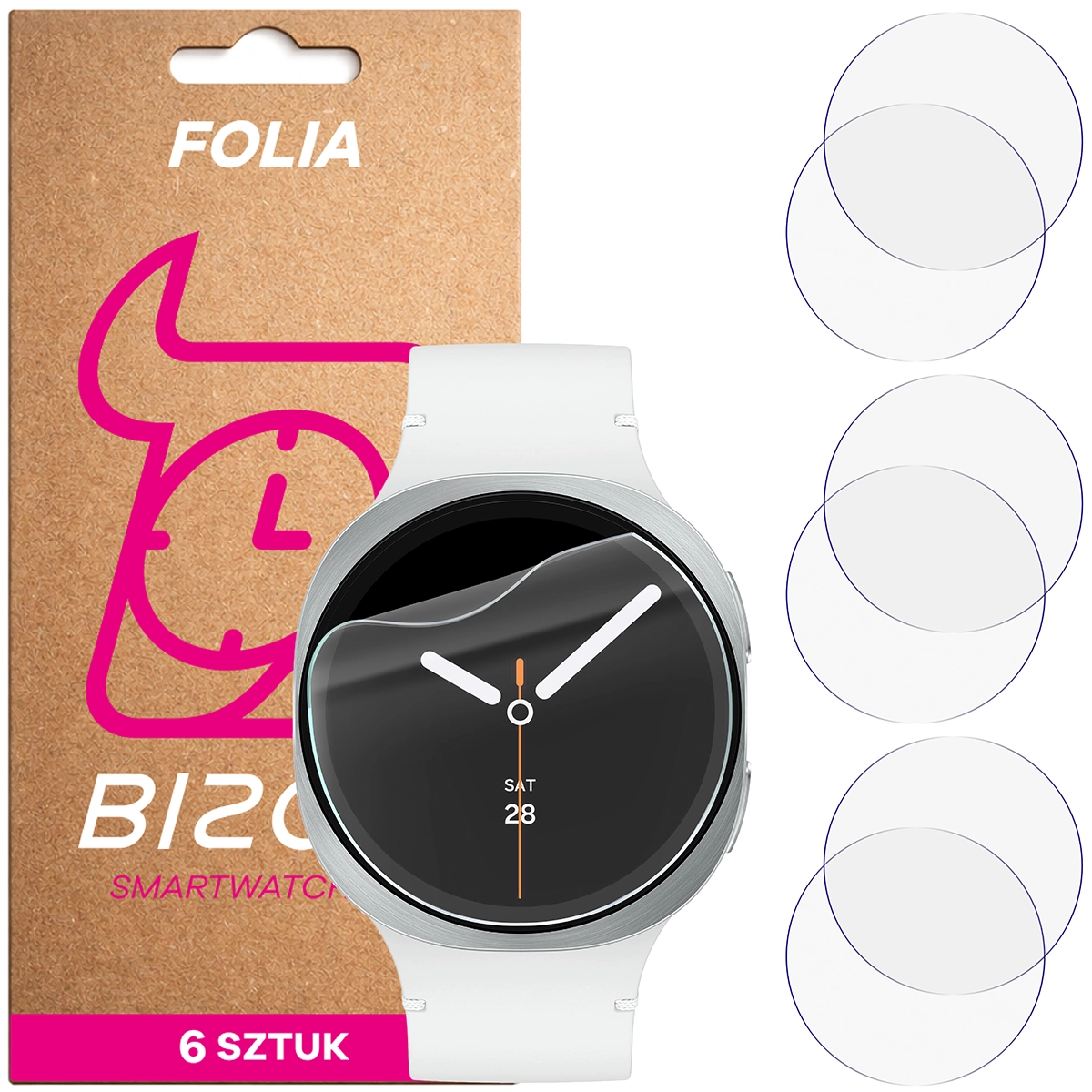 Folia hydrożelowa Bizon Watch Film HydroFlex dla Samsung Galaxy Watch 8 / 7 / FE / 6 / 5 / 4 40 mm