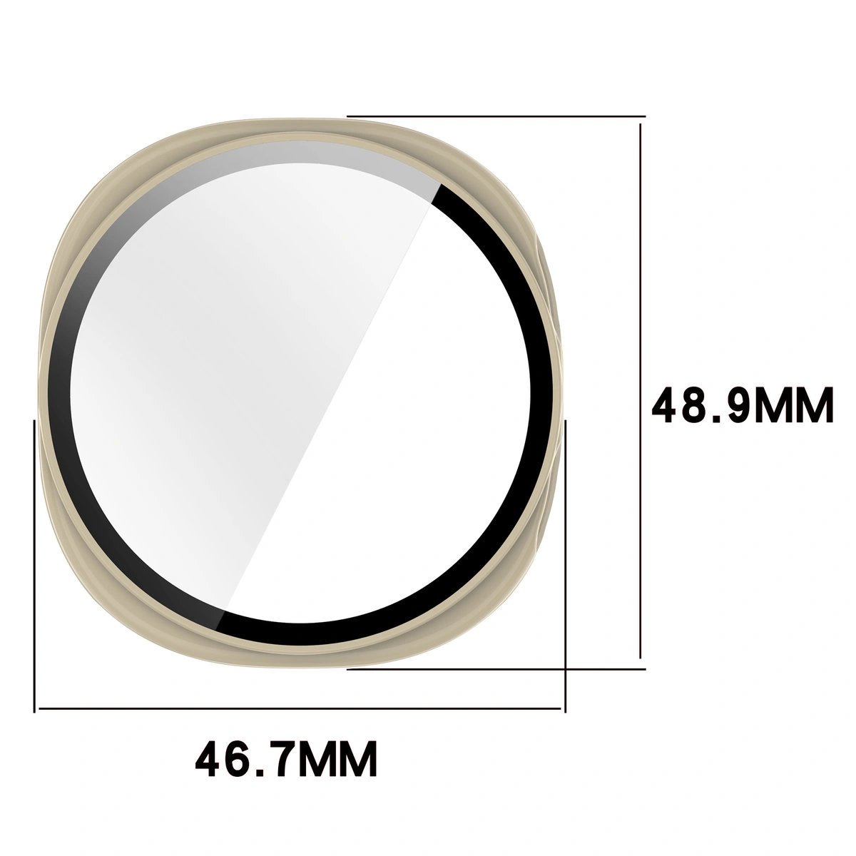 Διαστάσεις της θήκης Bizon Case+Glass Watch για Galaxy Watch 8 44 mm