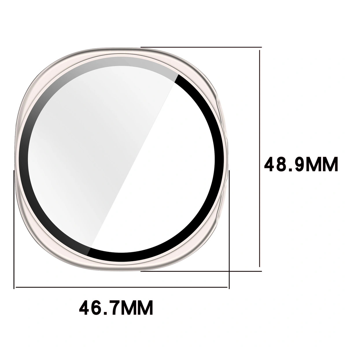 Wymiary etui Bizon Case+Glass Watch do Galaxy Watch 8 44 mm