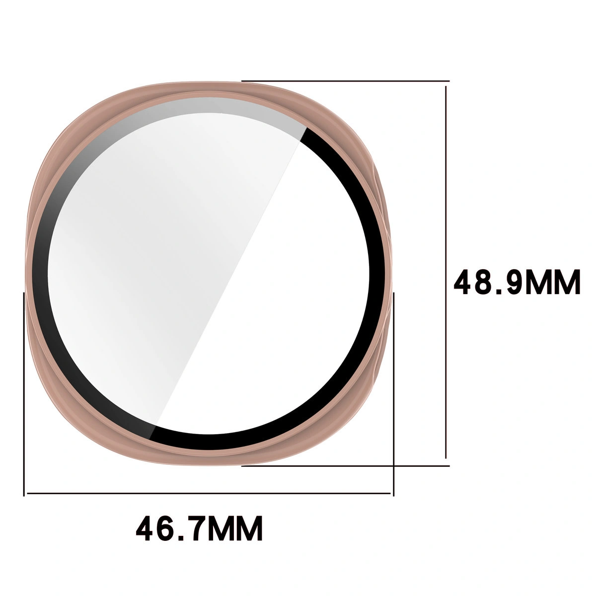 Dimensions of the Bizon Case+Glass Watch for Galaxy Watch 8 44 mm