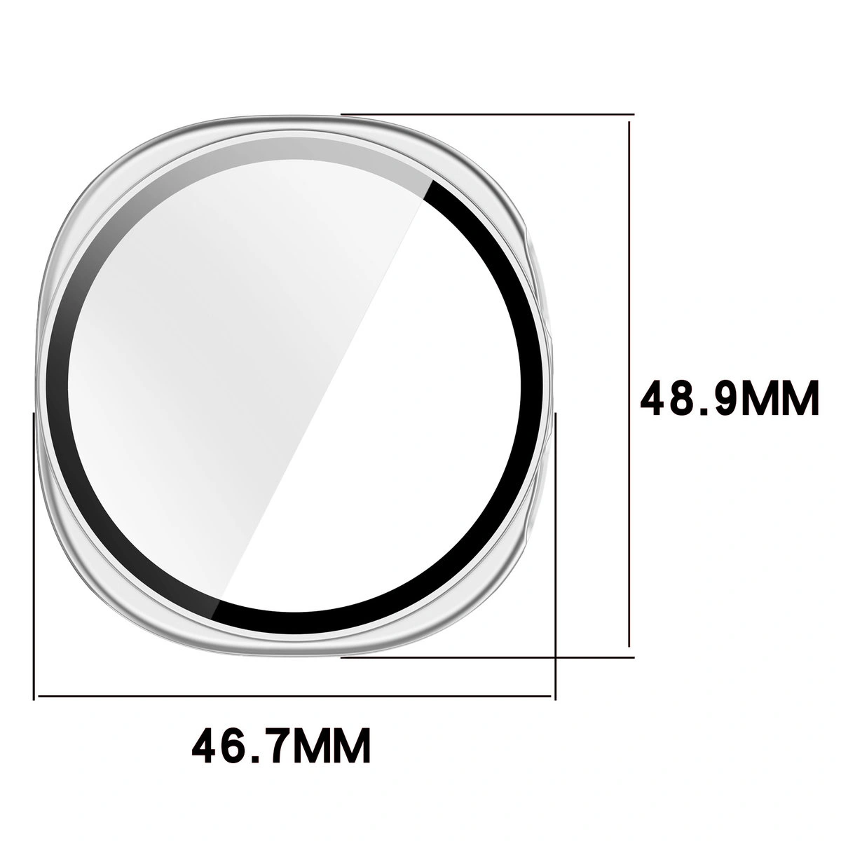 Dimensions of the Bizon Case+Glass Watch for Galaxy Watch 8 44 mm