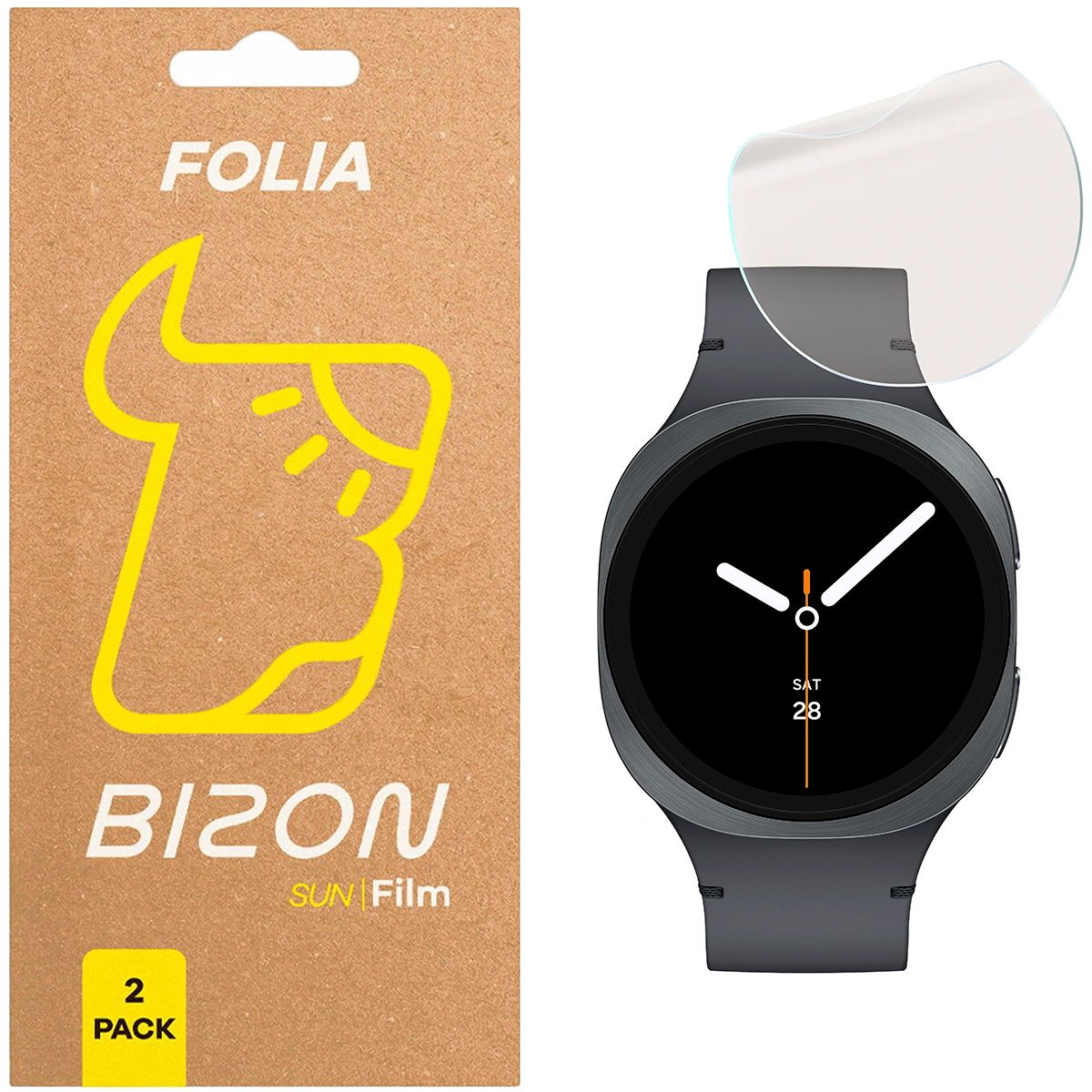 Folia matowa na ekran Bizon Glass Watch Film Sun Duo do Samsung Galaxy Watch 8 44 mm, 2 sztuki