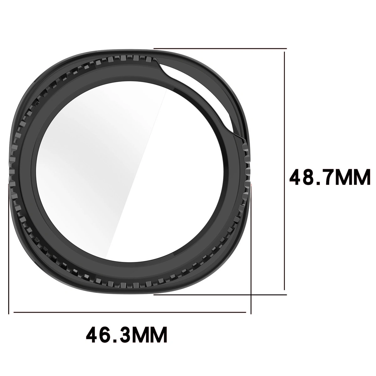 A Bizon Case+Glass Watch tok méretei a Galaxy Watch 8 Classic 46 mm-hez