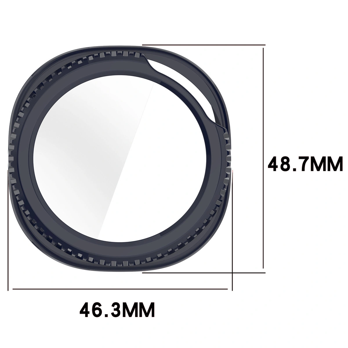 Dimensions of the Bizon Case+Glass Watch for Galaxy Watch 8 Classic 46 mm