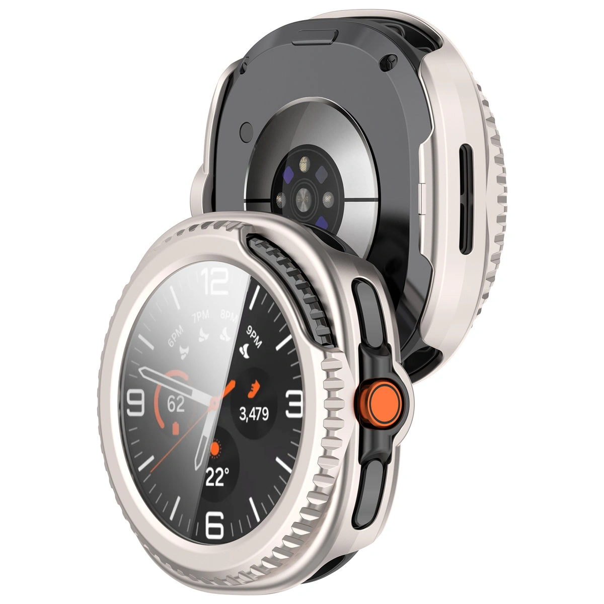 Bizon Case+Glass Watch with built-in glass for Galaxy Watch 8 Classic 46 mm