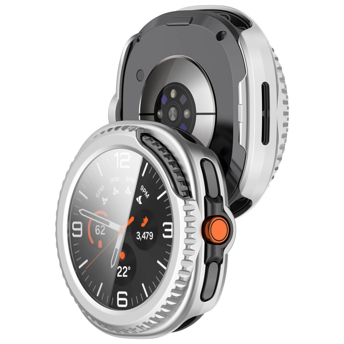 Bizon Case+Glass Watch with built-in glass for Galaxy Watch 8 Classic 46 mm