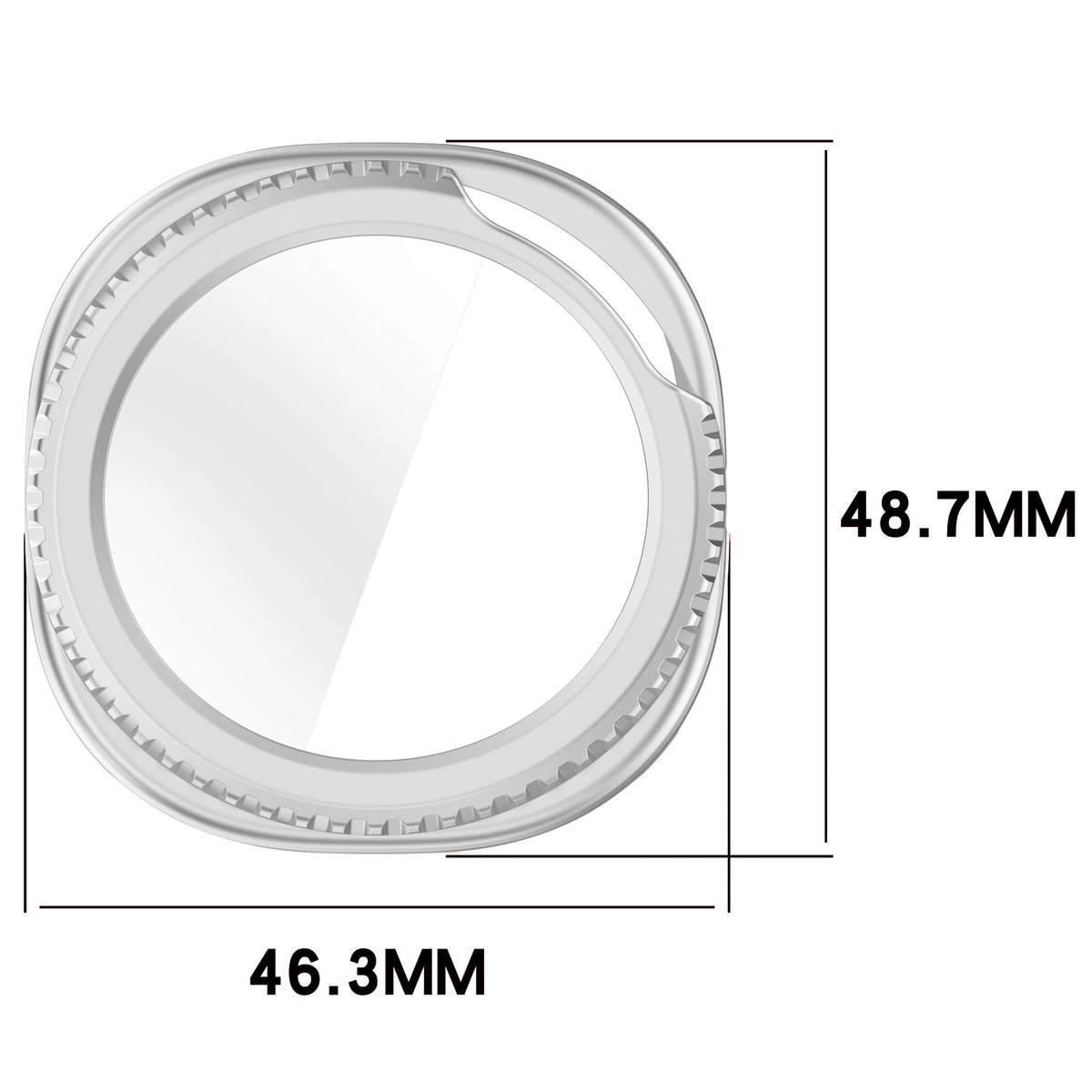 Dimensions of the Bizon Case+Glass Watch for Galaxy Watch 8 Classic 46 mm