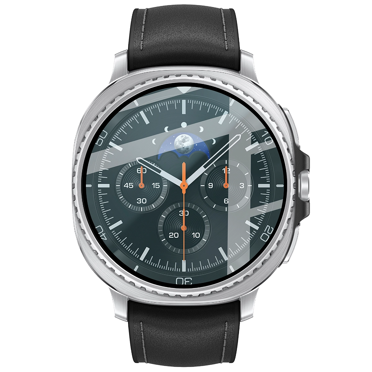 Hybrid glass with a black frame perfectly matched to Samsung Galaxy Watch 8 Classic 46 mm