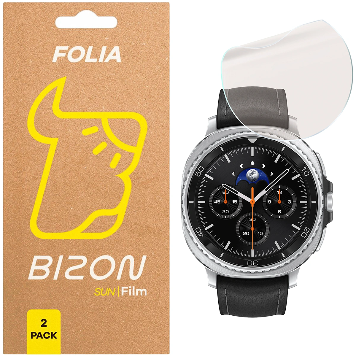 Folia matowa na ekran Bizon Glass Watch Film Sun Duo do Samsung Galaxy Watch 8 Classic 46 mm, 2 sztuki