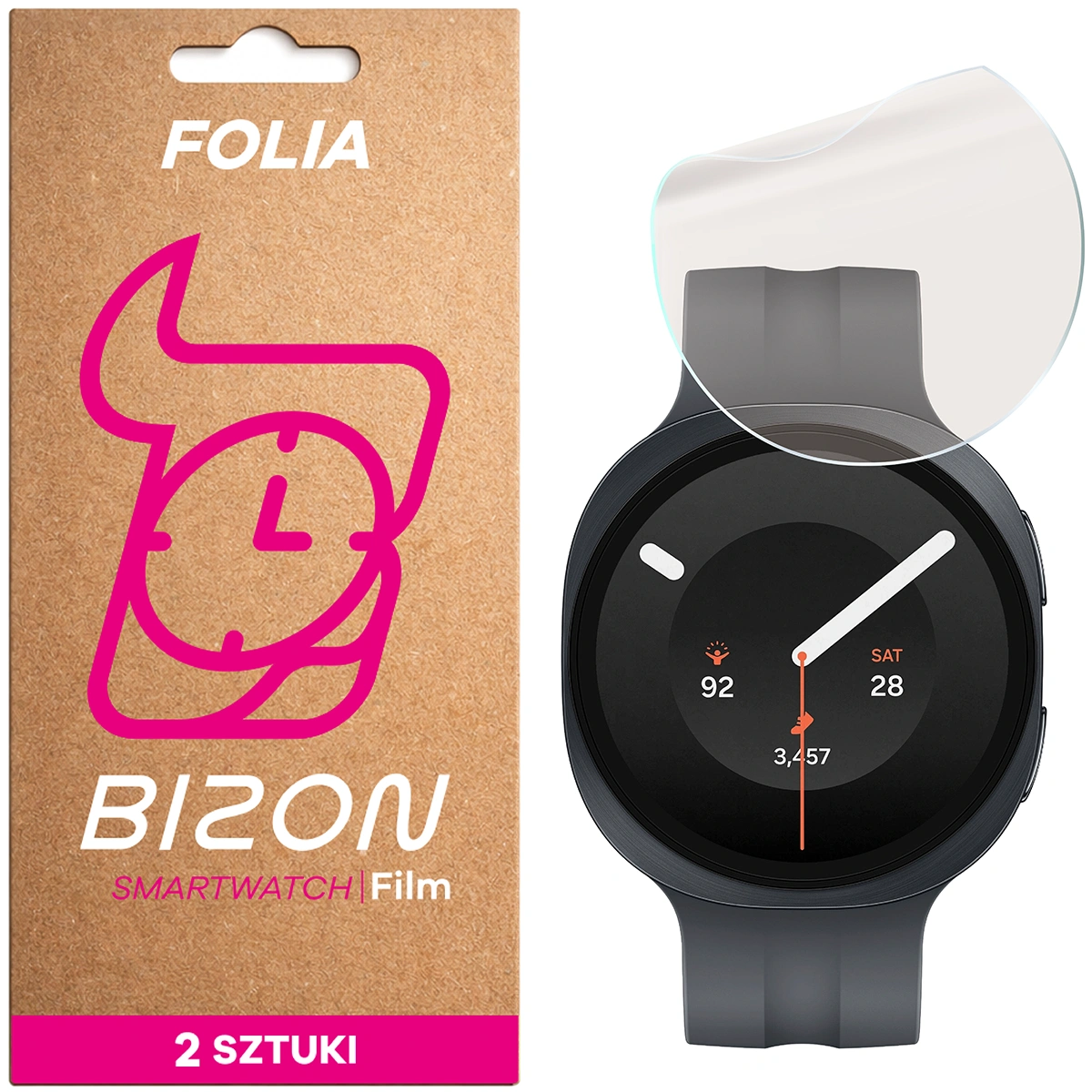 Matte film for the screen Bizon Watch Film Matte Duo for Samsung Galaxy Watch 9 44 mm, 2 pieces