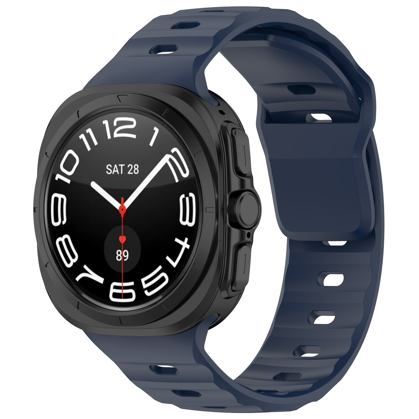 Bizon Strap Watch Silicone for Galaxy Watch Ultra 47 mm, dark blue