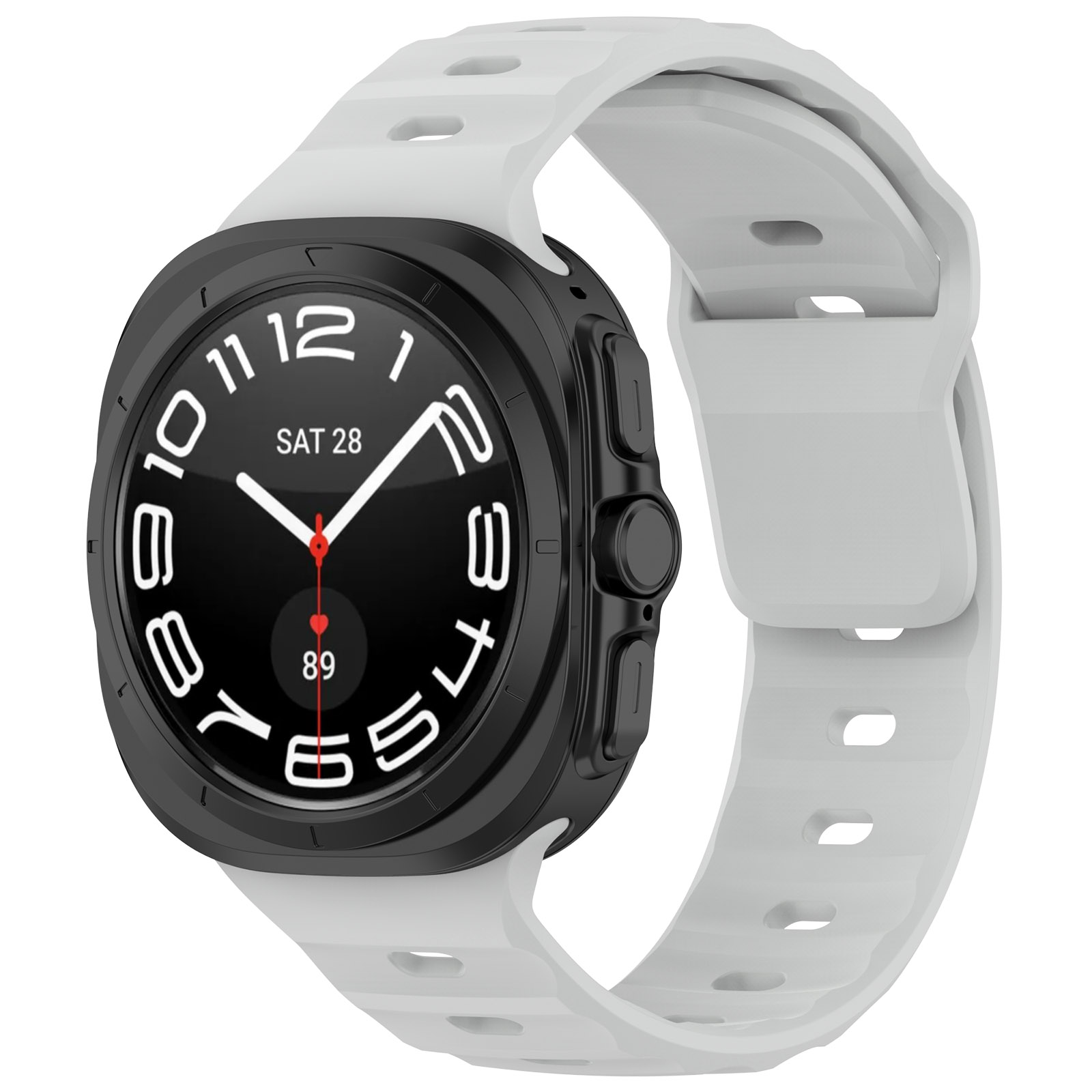 Bizon Strap Watch Silicone for Galaxy Watch Ultra 47 mm, light grey