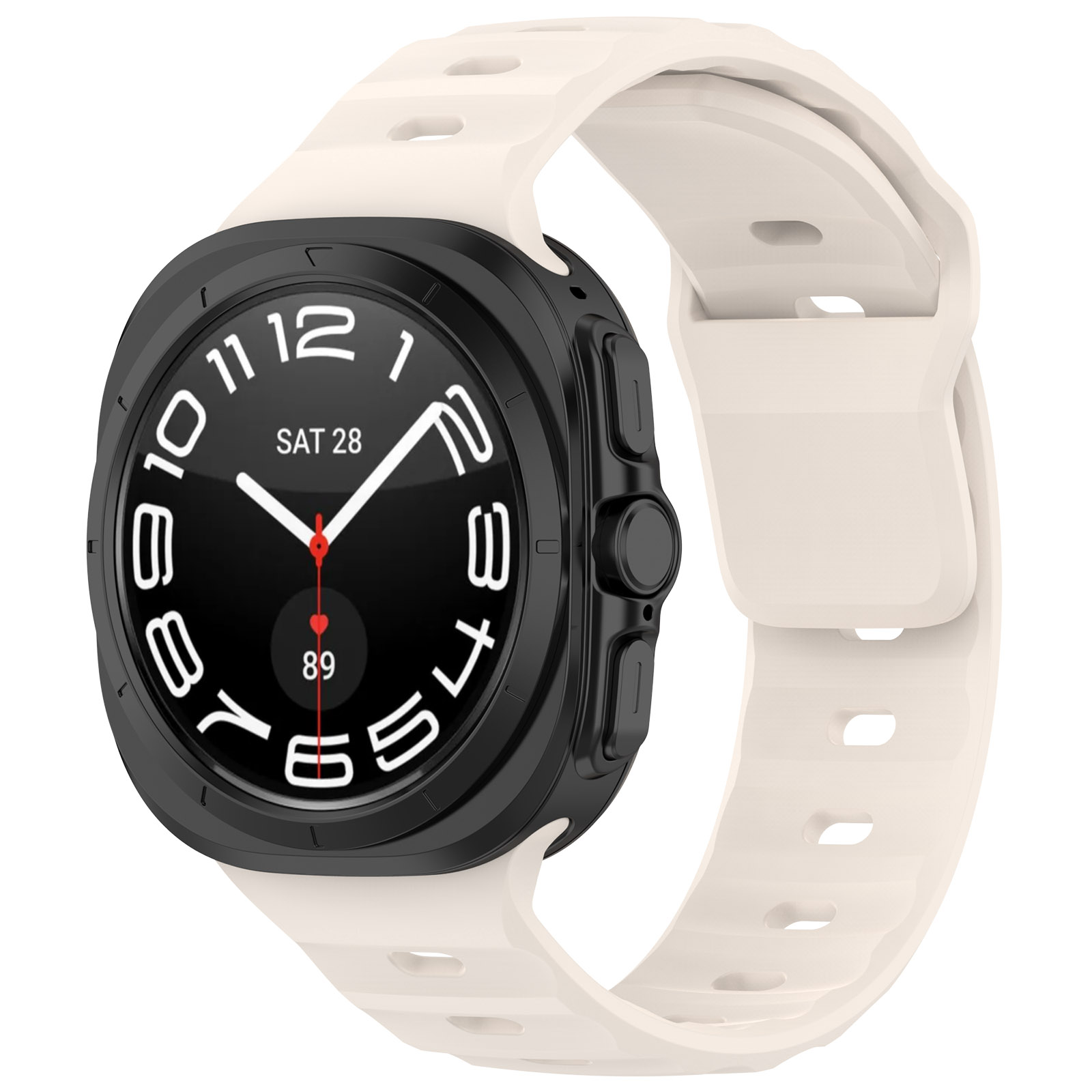 Silikonarmband Bizon Strap Watch Silicone für Galaxy Watch Ultra 47 mm, hellbeige