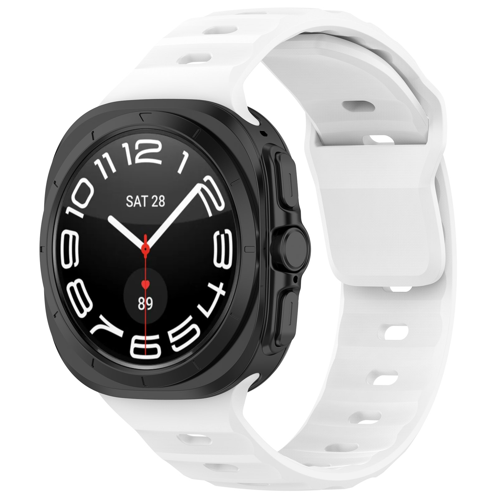 Bizon Strap Watch Silicone for Galaxy Watch Ultra 47 mm, white