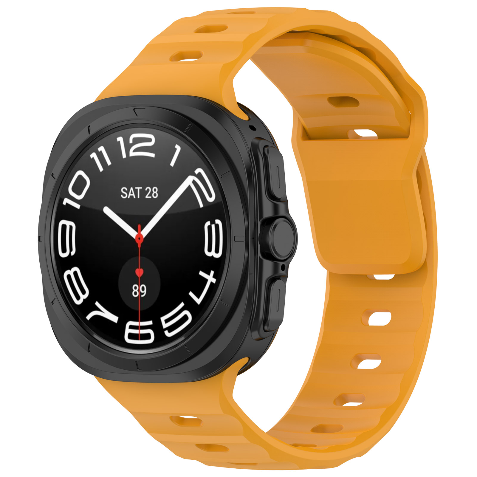 Cureaua din silicon Bizon Strap Watch Silicone pentru Galaxy Watch Ultra 47 mm, galben